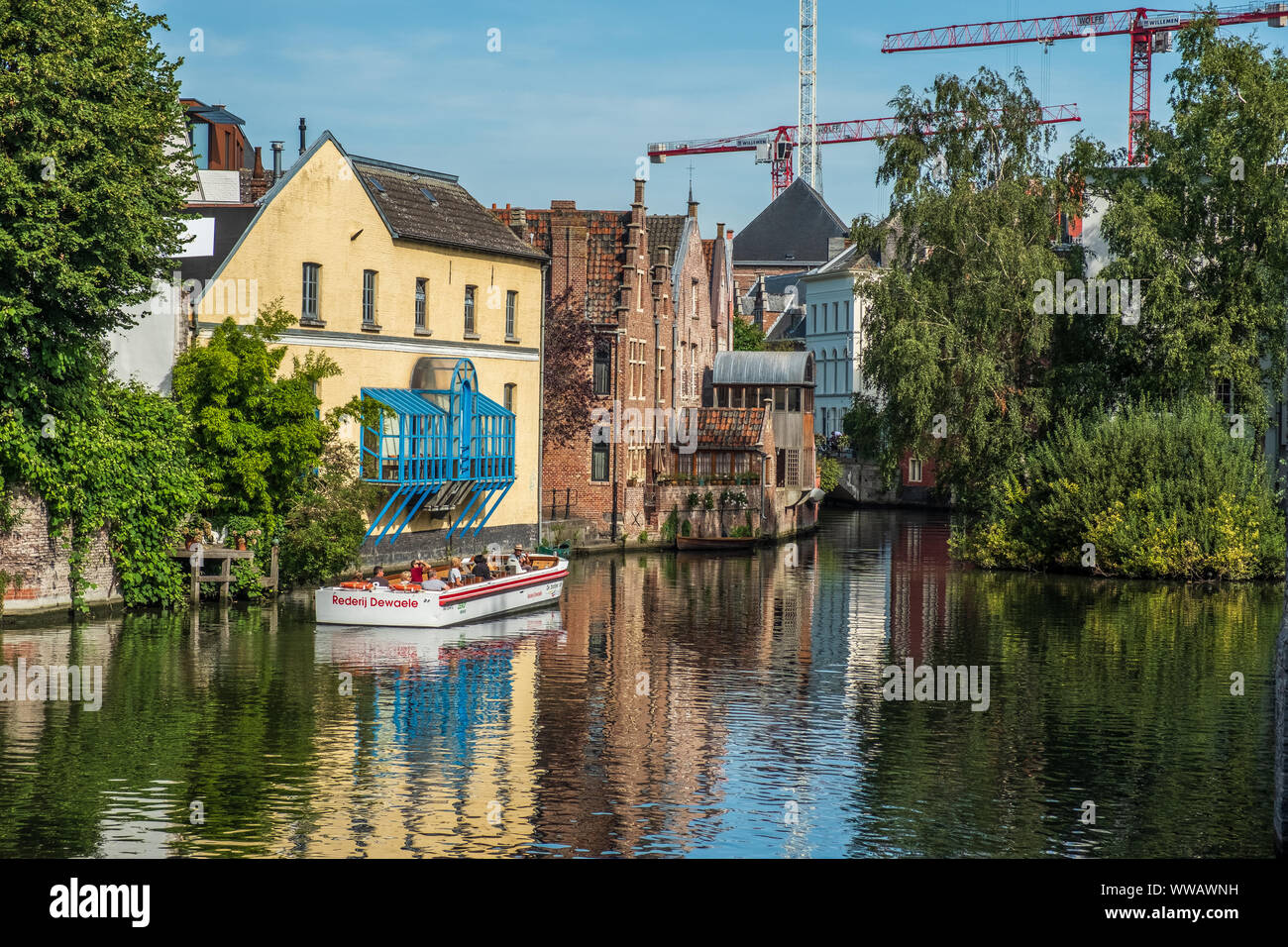 Historische Zentrum von Gent, Flandern, Belgien, EU. Stockfoto