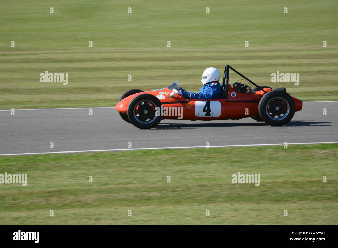 Goodwood Revival 13. September 2019 - Graf von März Trophy 500 cc - 1957 Flash-Norton besondere Gefahren durch Roy Wright Stockfoto