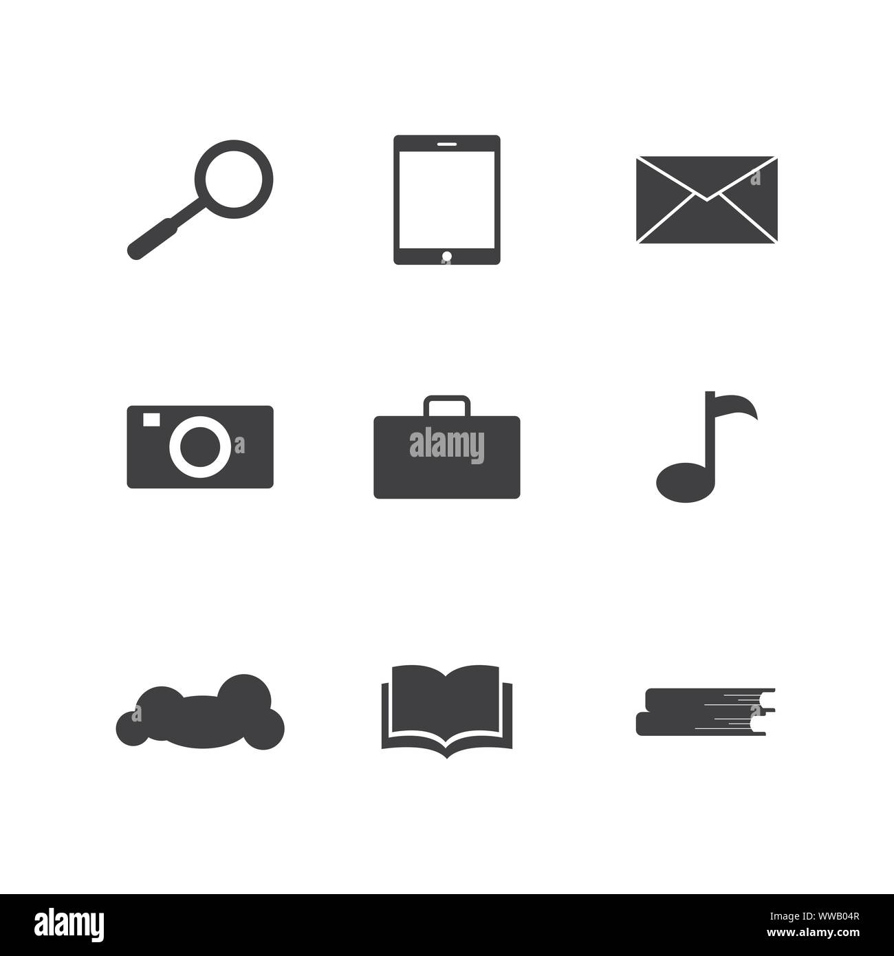 Website element Symbole für Web Design. Modernen Elementen der Website Icon Set. Vektordatei in Schichten für einfache Bearbeitung Stock Vektor