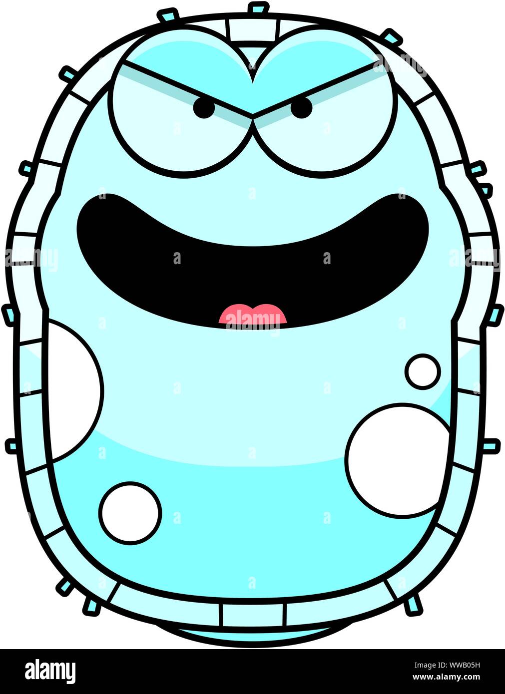 Eine Cartoon-Illustration von einem bösen weißen Blutkörperchen. Stock Vektor