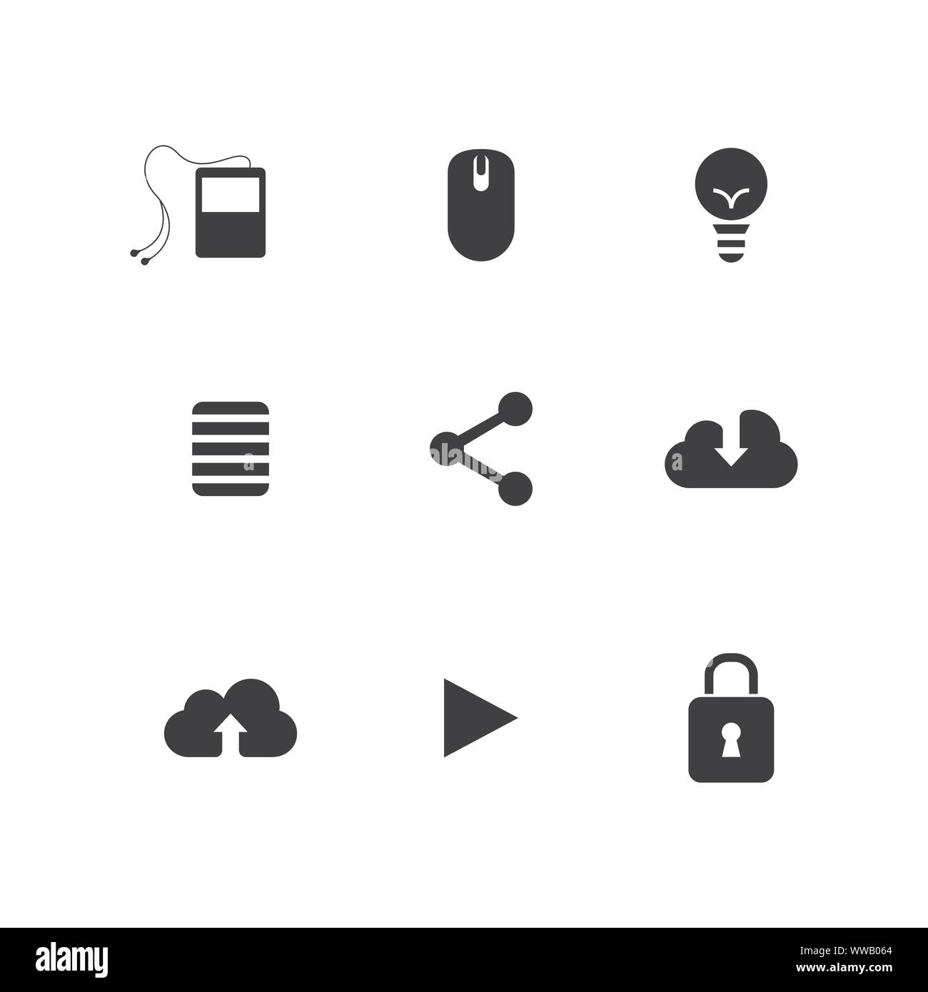 Website element Symbole für Web Design. Modernen Elementen der Website Icon Set. Vektordatei in Schichten für einfache Bearbeitung Stock Vektor