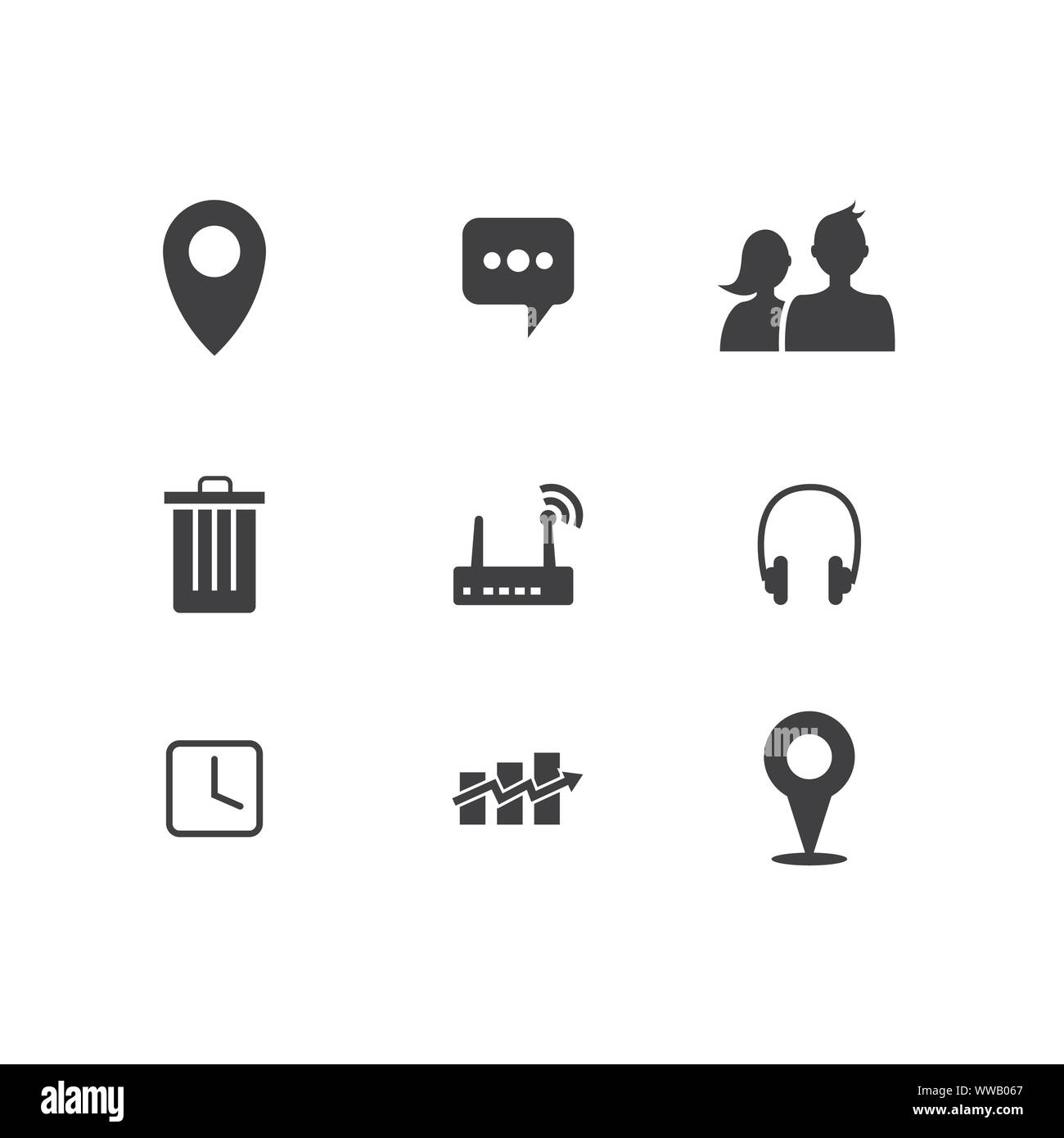 Website element Symbole für Web Design. Modernen Elementen der Website Icon Set. Vektordatei in Schichten für einfache Bearbeitung Stock Vektor