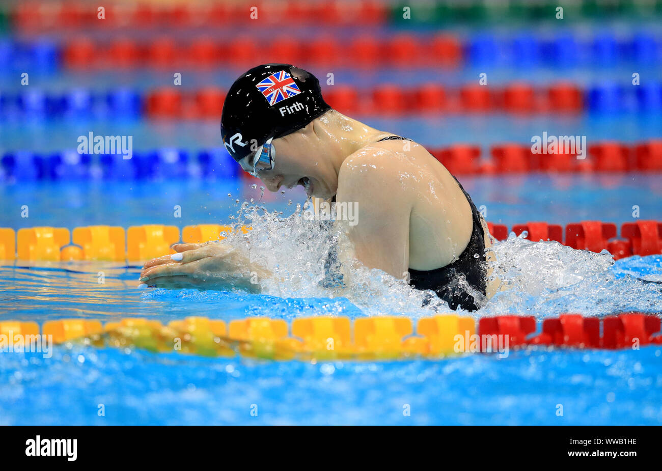 Großbritanniens Bethanien Firth auf dem Weg zu Silber in 200 m der Frauen individuelle Medley SM 14 Final am Tag sechs der Welt Para Schwimmen Allianz Meisterschaften an der London Aquatic Centre, London. Stockfoto