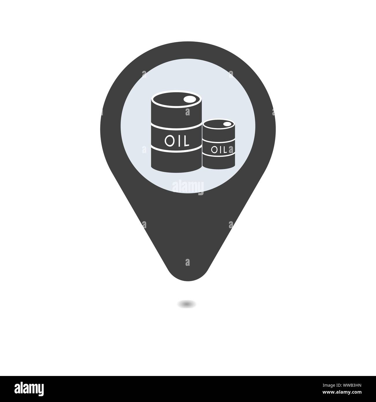 Barrel Erdöl Symbol oder Zeichen, Vector Illustration. Karte pin Symbol Stock Vektor