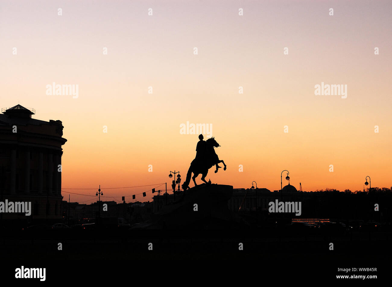 Russland, Sankt Petersburg, Denkmal der russische Zar Peter der Große, Der Bronzene Reiter in Sankt Petersburg, Russland Stockfoto