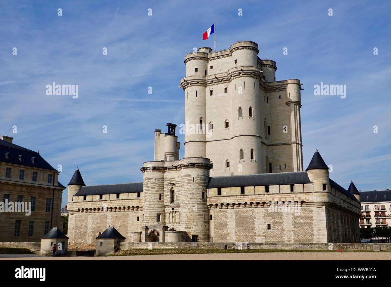 Donjon im Château de Vincennes, Paris, Frankreich. Stockfoto