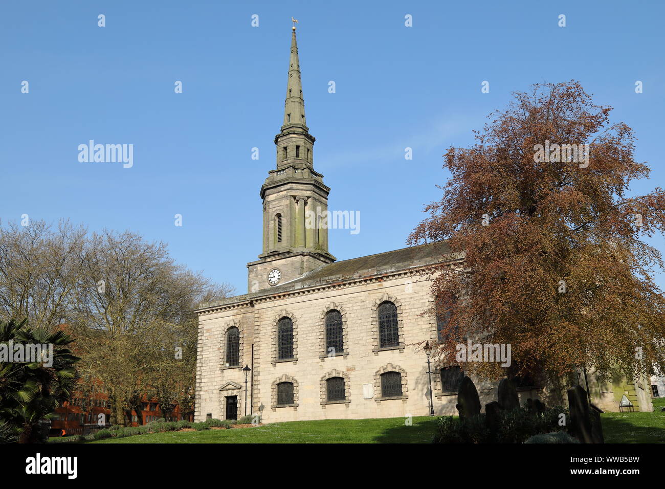 Das 18. Jahrhundert St. Paul's Kirche, in St. Paul's Square, Birmingham, England. Stockfoto