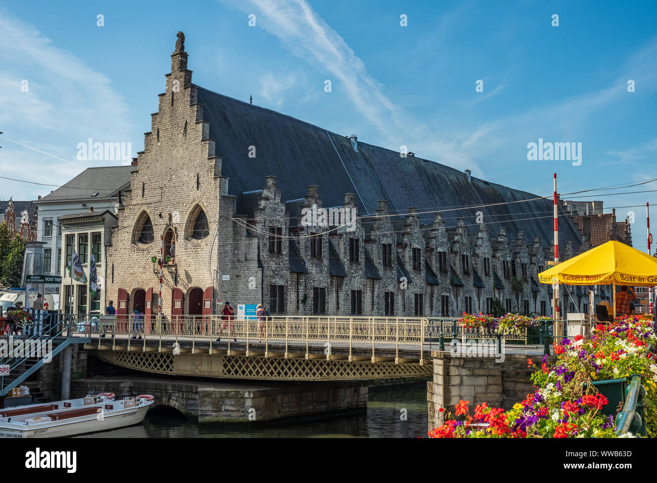 Historische Zentrum von Gent, Flandern, Belgien, EU. Stockfoto