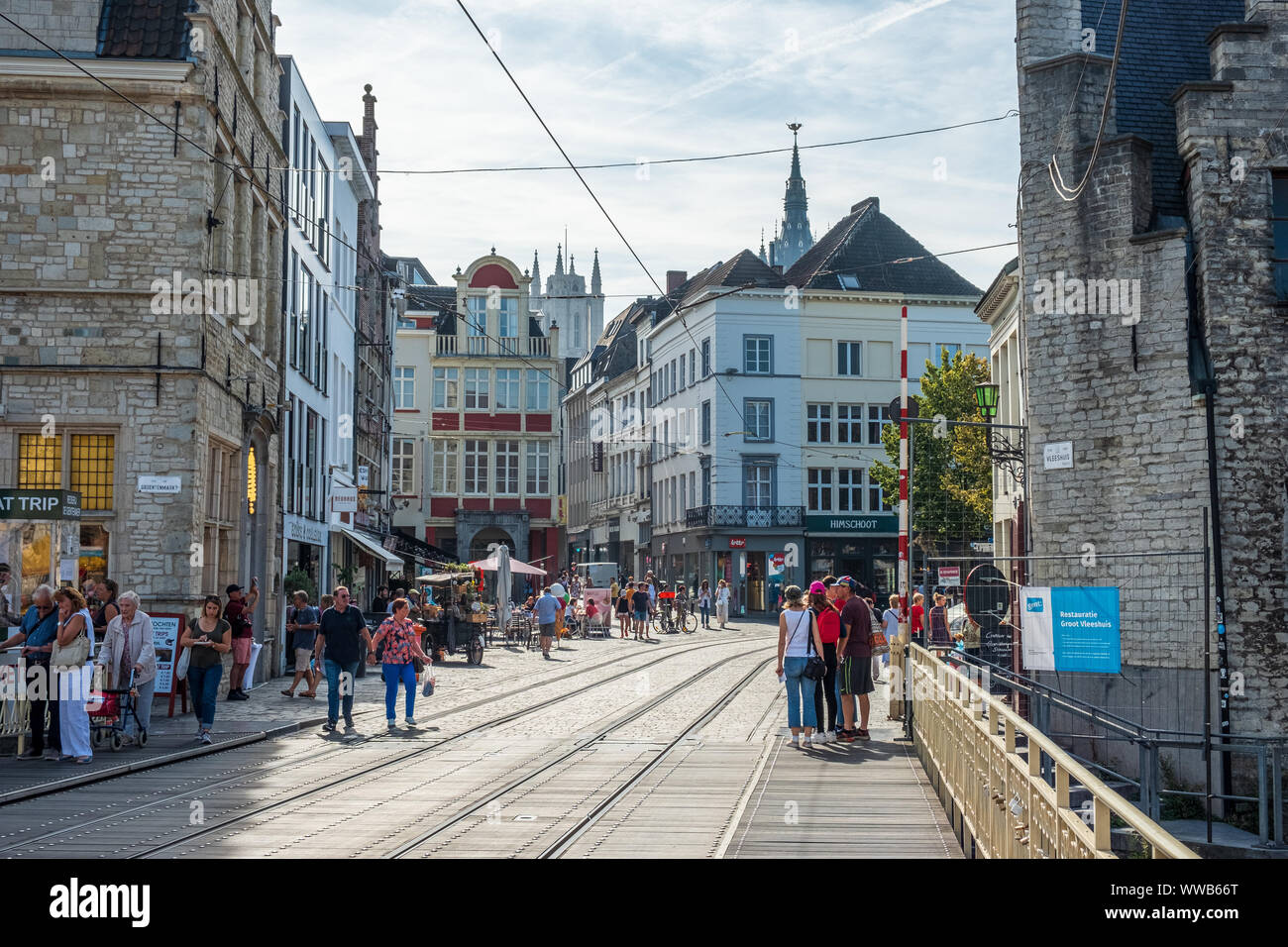 Historische Zentrum von Gent, Flandern, Belgien, EU. Stockfoto