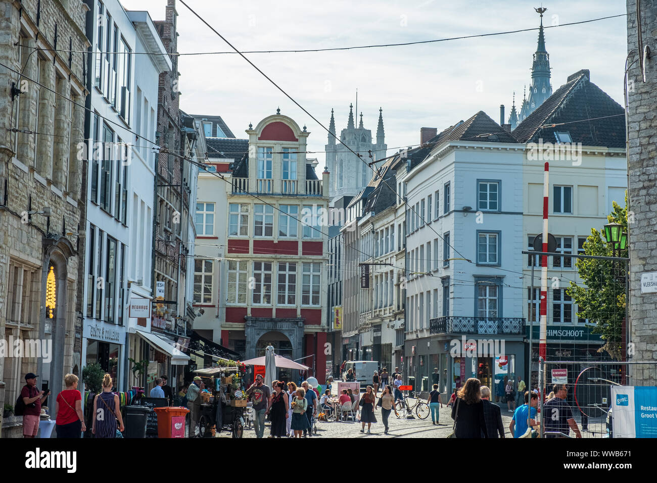Historische Zentrum von Gent, Flandern, Belgien, EU. Stockfoto
