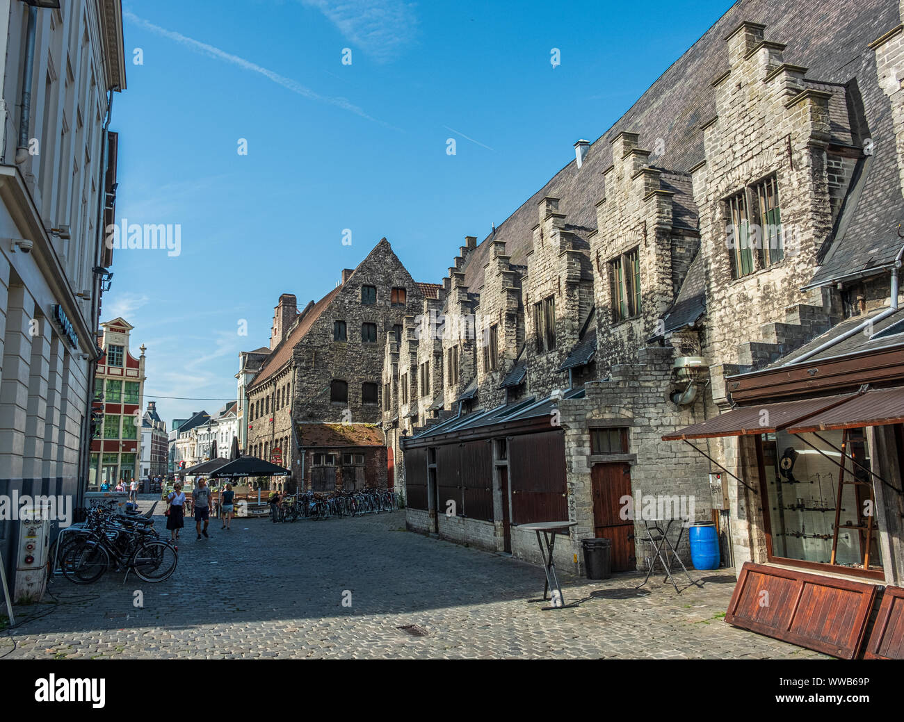 Historische Zentrum von Gent, Flandern, Belgien, EU. Stockfoto