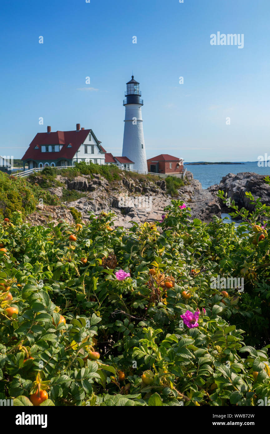 Portland Head Lighthouse am Cape Elizabeth, Maine Stockfoto
