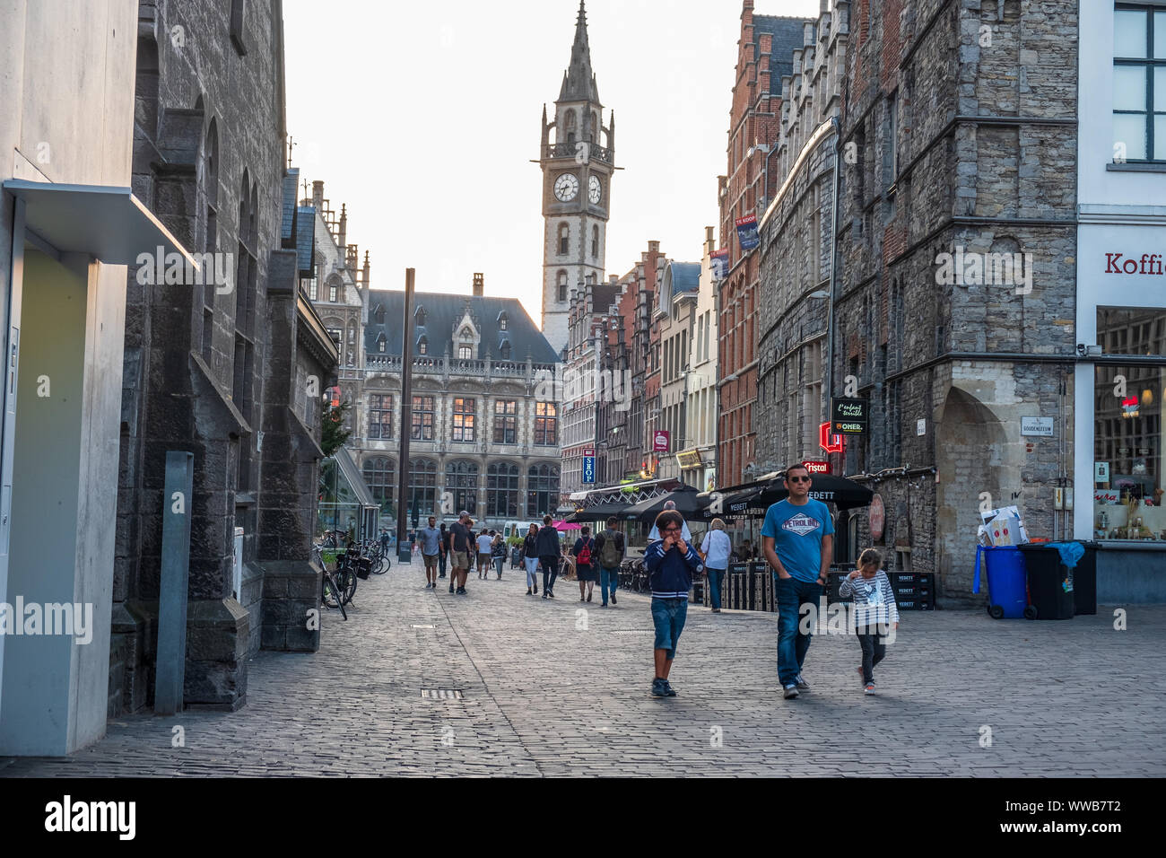 Historische Zentrum von Gent, Flandern, Belgien, EU. Stockfoto