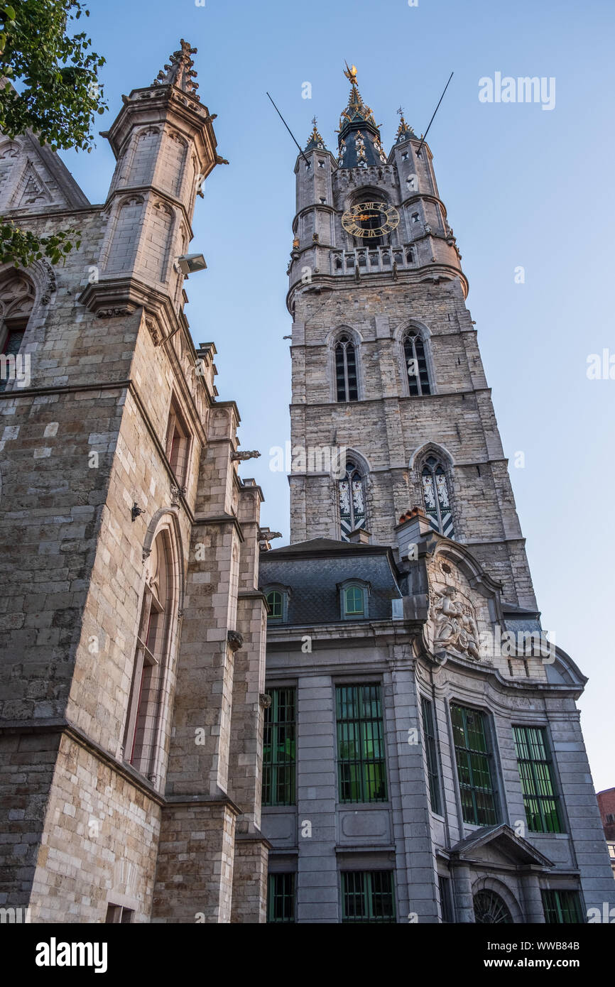 Historische Zentrum von Gent, Flandern, Belgien, EU. Stockfoto