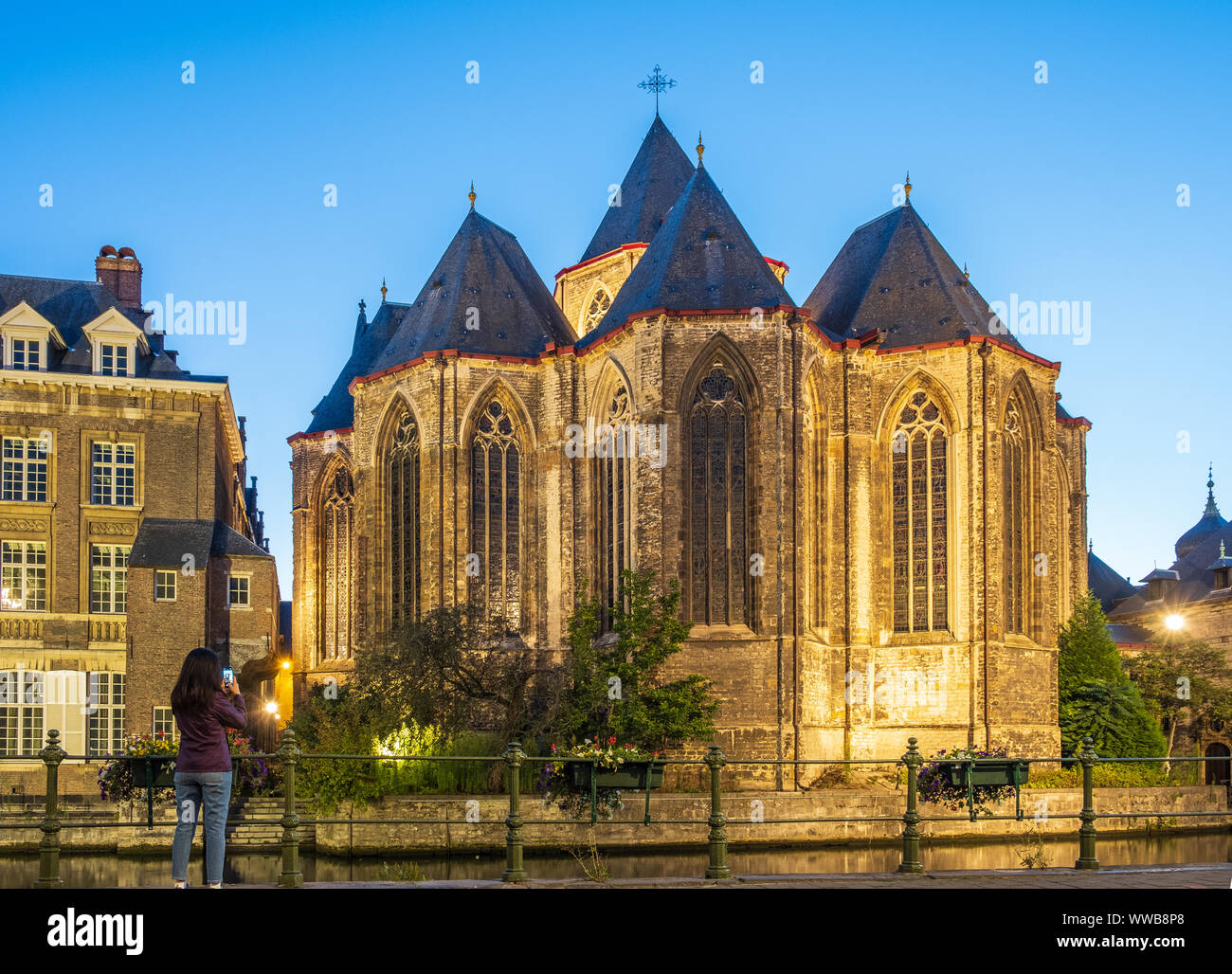 Historische Zentrum von Gent, Flandern, Belgien, EU. Stockfoto