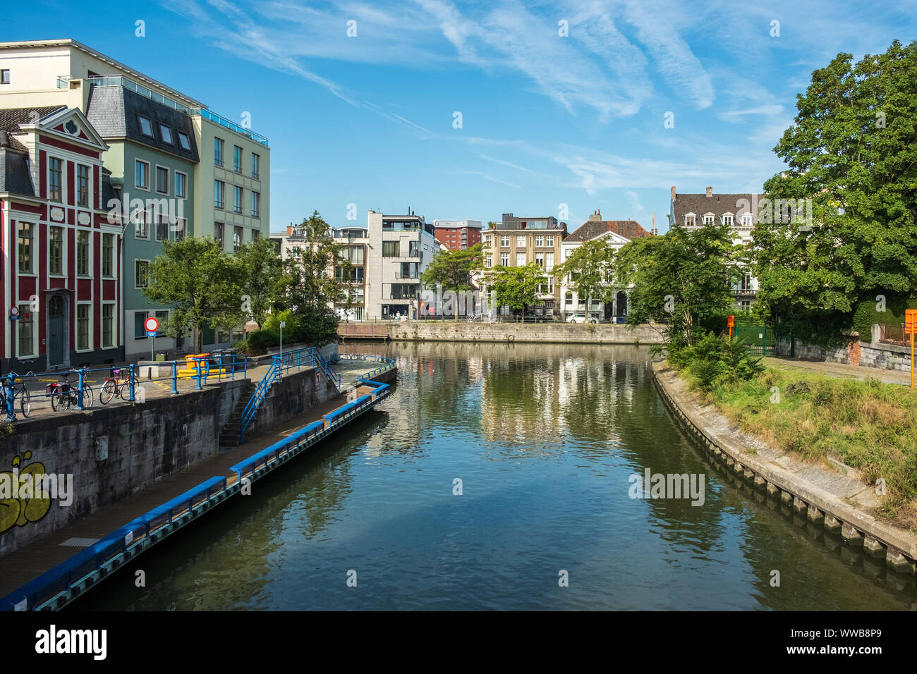 Historische Zentrum von Gent, Flandern, Belgien, EU. Stockfoto