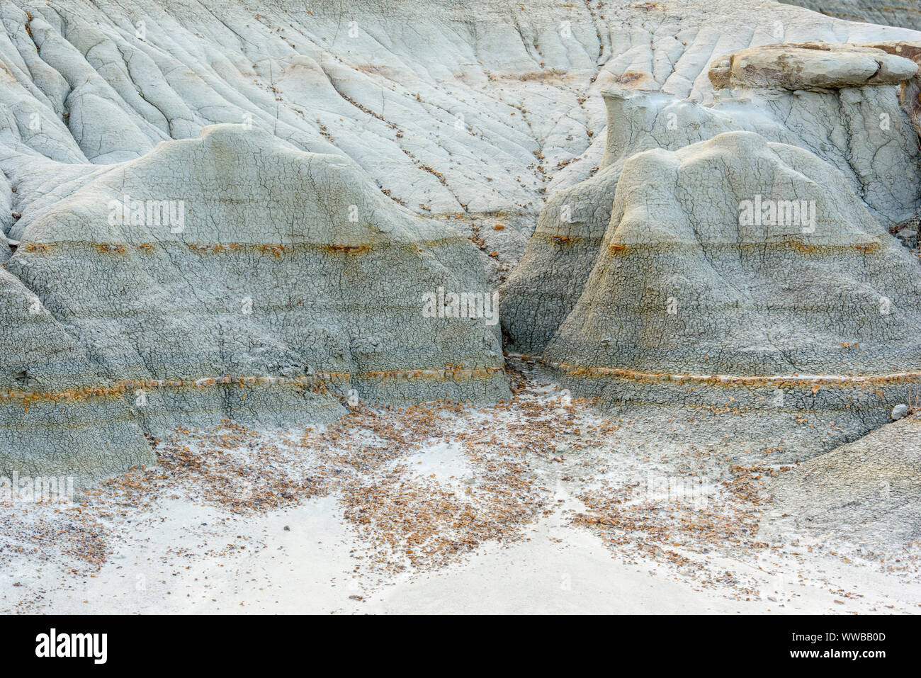 Erodiert Bentonit badlands Funktionen, Theodore Roosevelt National Park (Südafrika), North Dakota, USA Stockfoto