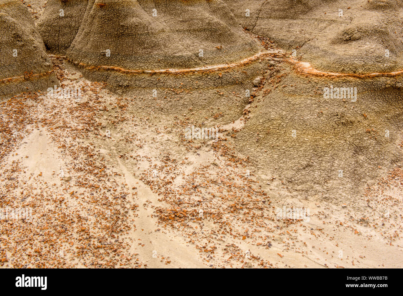 Erodiert Bentonit badlands Funktionen, Theodore Roosevelt National Park (Südafrika), North Dakota, USA Stockfoto