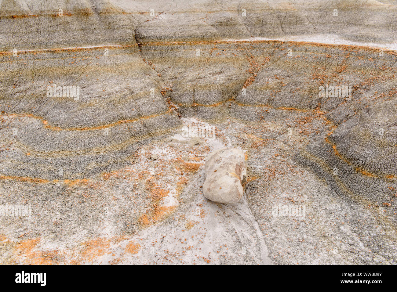 Erodiert Bentonit badlands Funktionen, Theodore Roosevelt National Park (Südafrika), North Dakota, USA Stockfoto