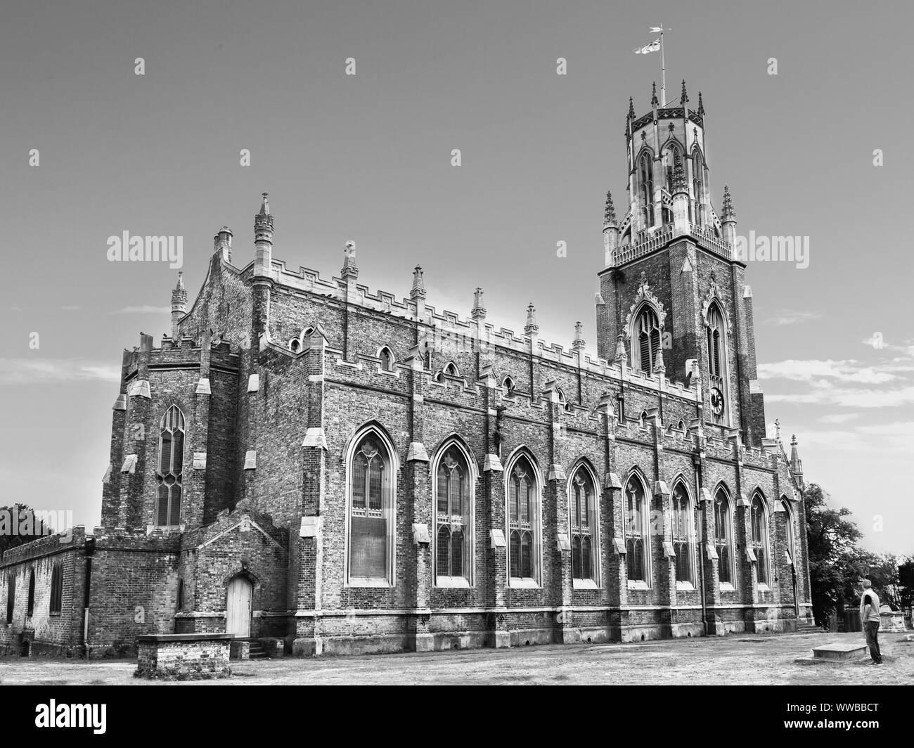 St. George Kirche der Märtyrer, Ramsgate, Kent, Großbritannien in Schwarzweiß. Stockfoto