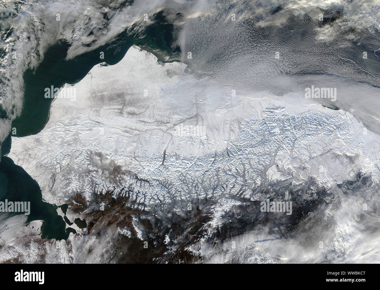 Northern Alaska, Winter, 16. Oktober 2015, das die NASA/Jeff Schmaltz/DPA Stockfoto