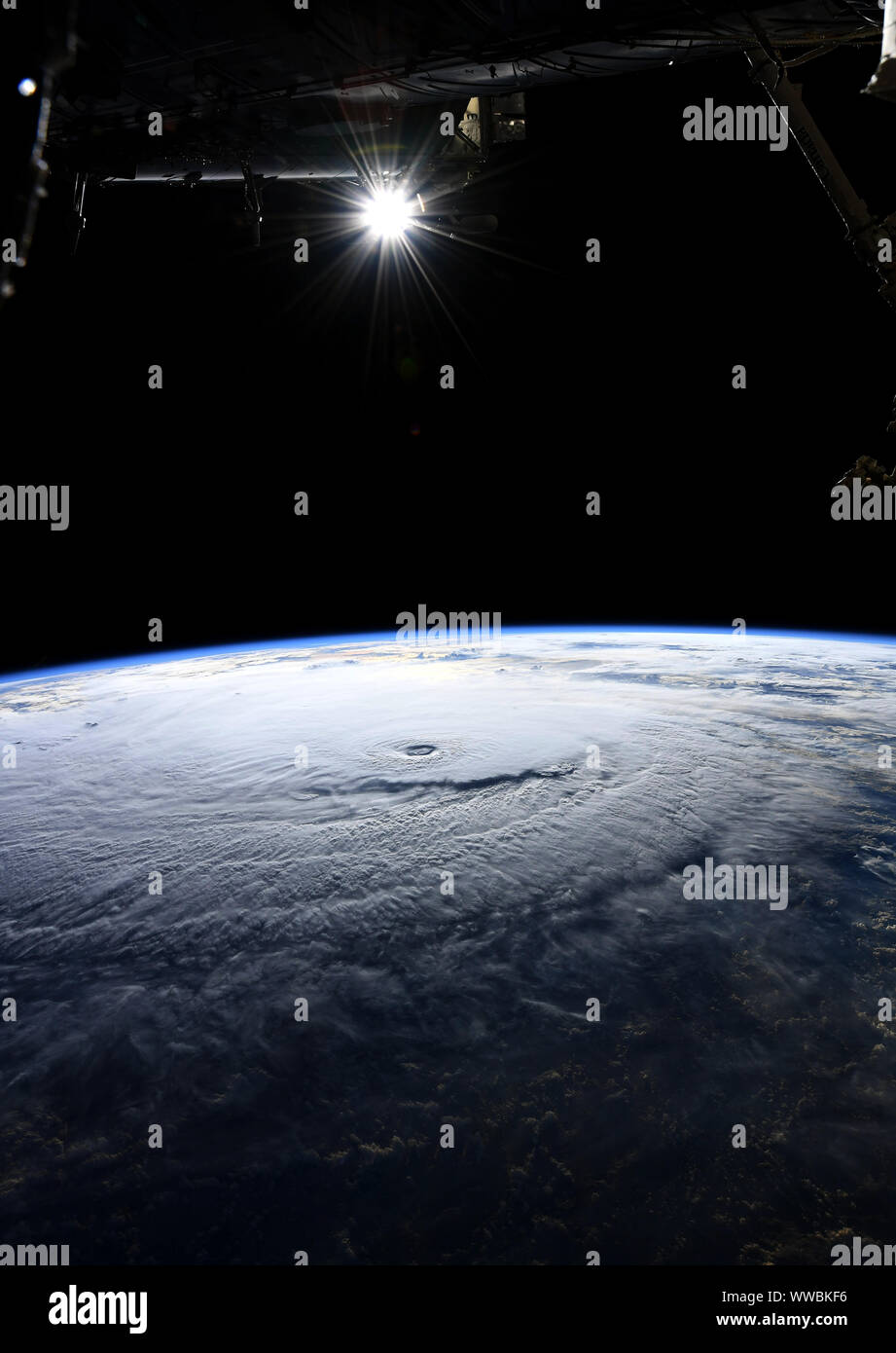 Hurricane Lane, in der Nähe von Hawaii, Pazifik, 23. August 2018, das die NASA/Ricky Arnold/ISS/DPA Stockfoto