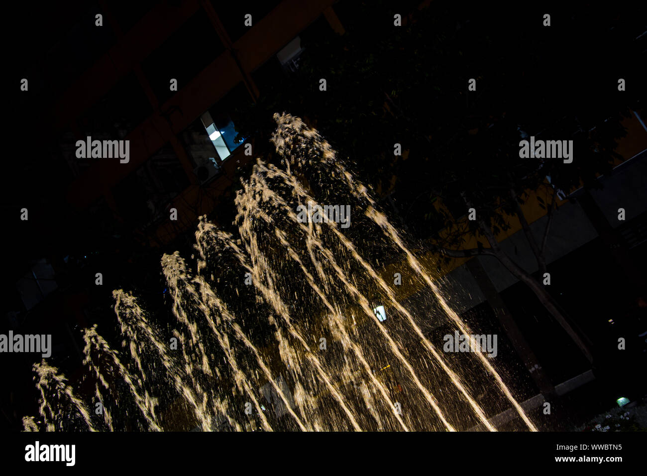 Brunnen bei Nacht Lima Peru Stockfoto