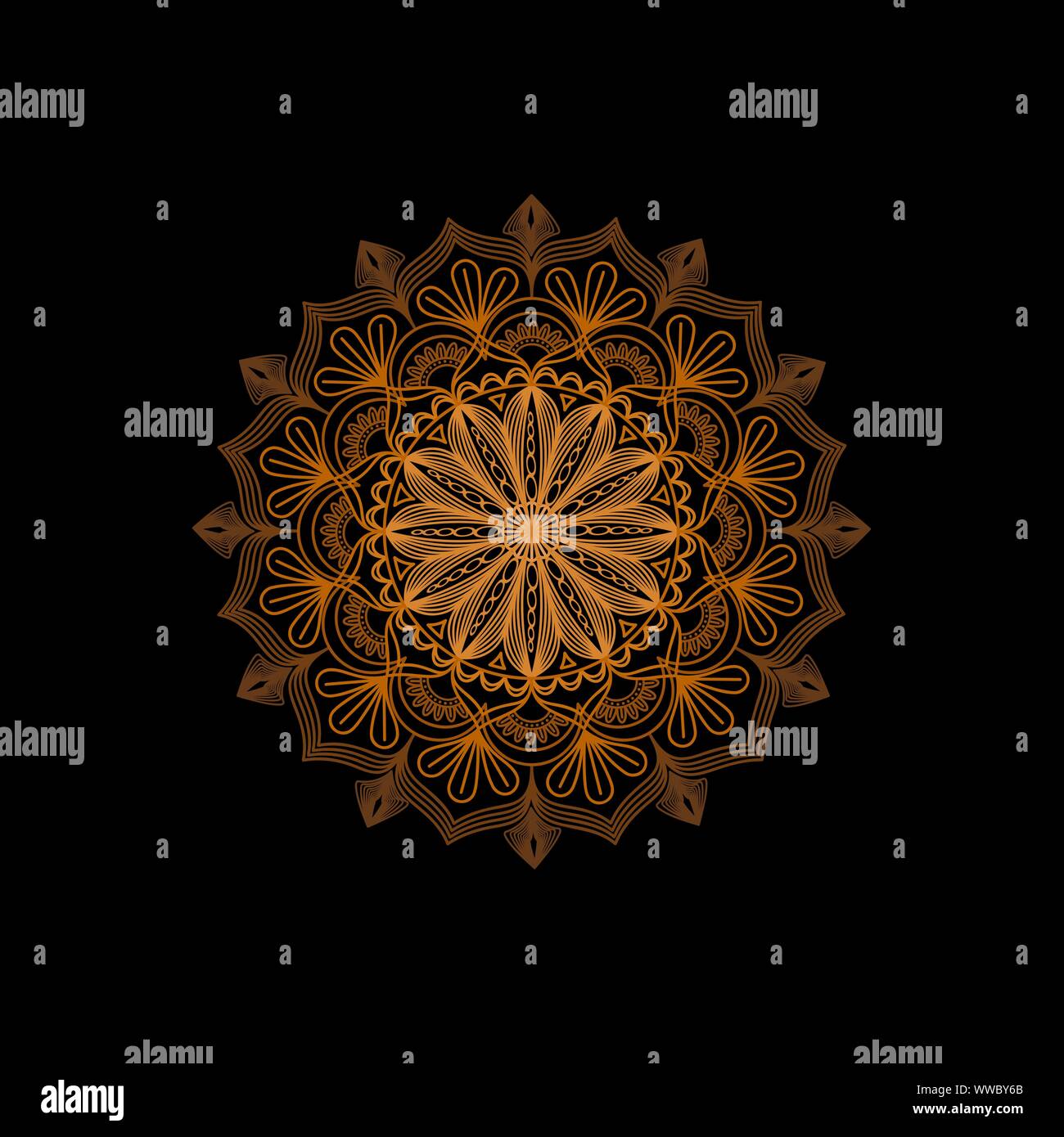 Vektor mandala Hintergrund, indische Henna Tattoo. ￼ Stock Vektor