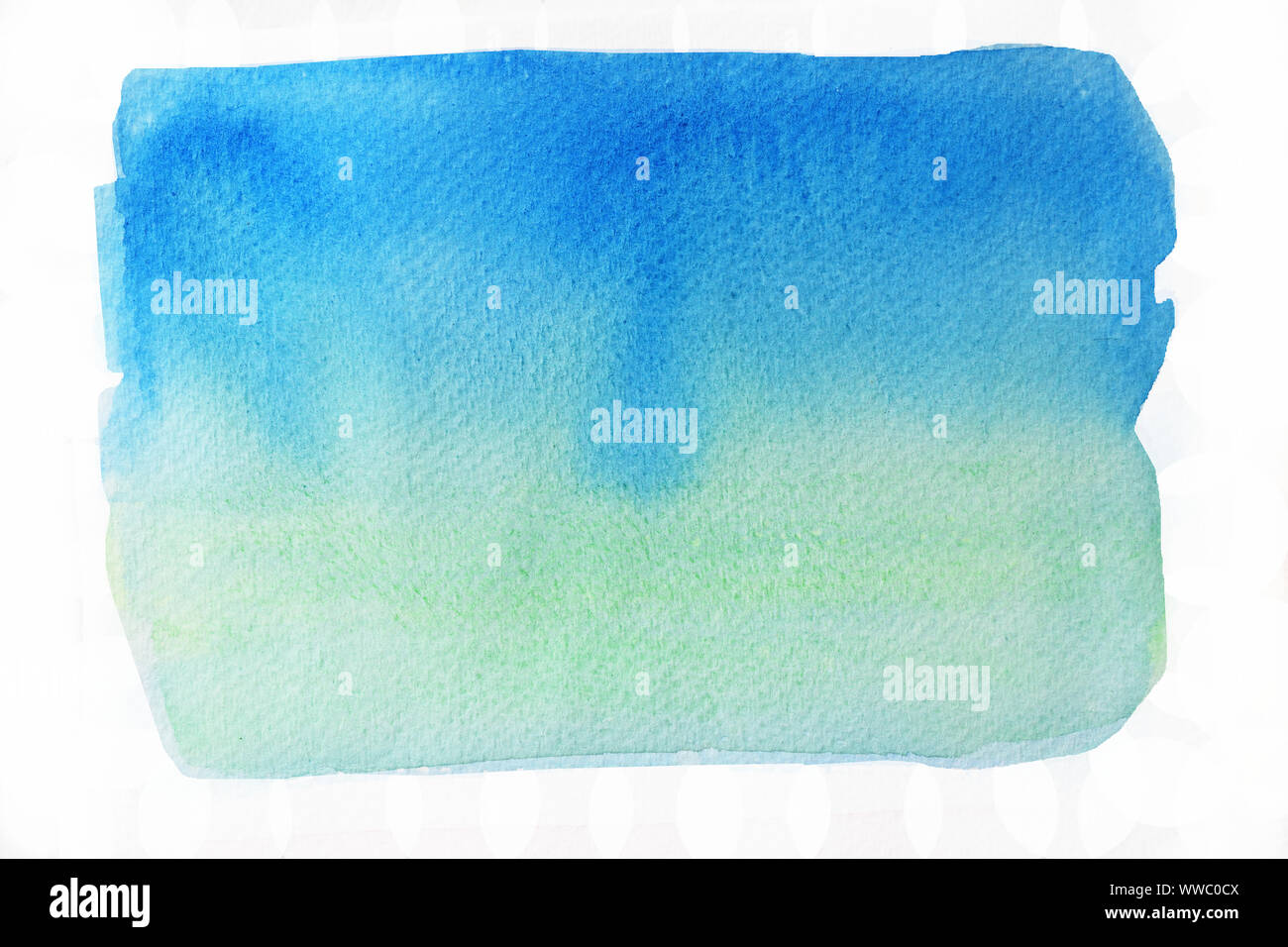 Abstrakte Muster Blau und Grün Farbe auf weißem Hintergrund, Illustration aquarell Hand zeichnen und auf Papier gemalt Stockfoto