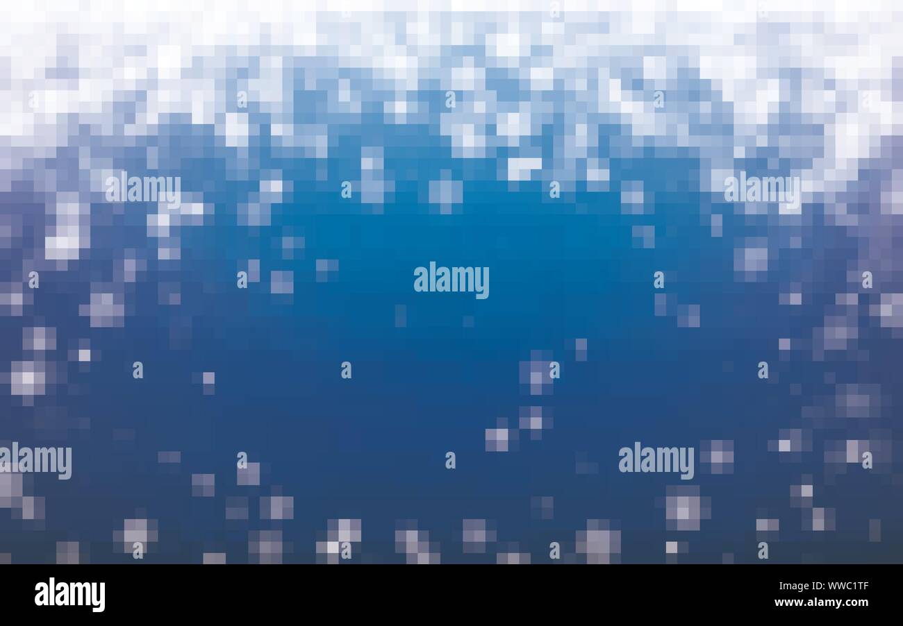 Weihnachten Schneeflocken Hintergrund. Schneeflocken fallen weiß auf blauem Hintergrund. Vector Illustration Stock Vektor