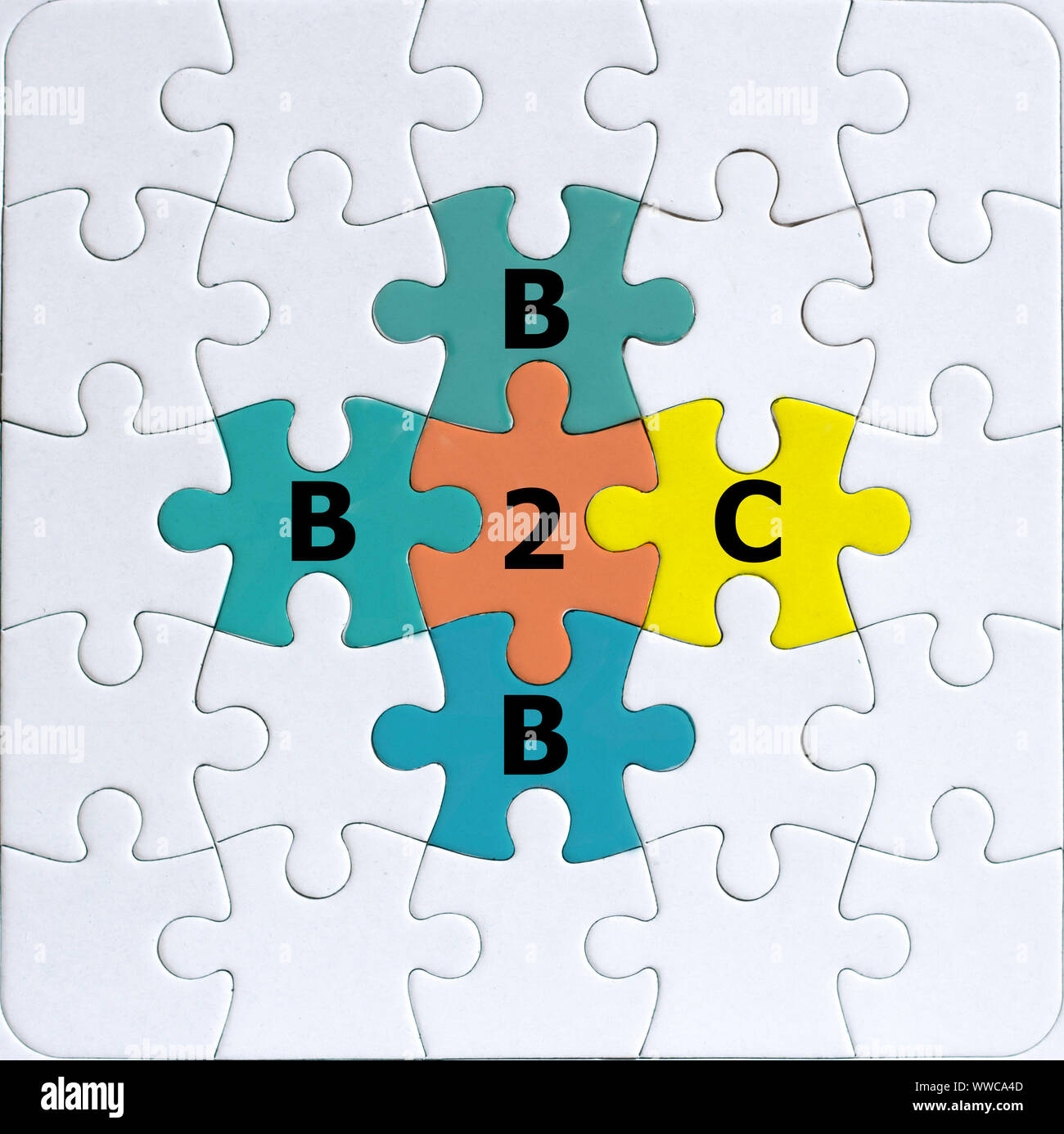 B2b und b2c Business to Business oder Business to Customer Konzept Stockfoto