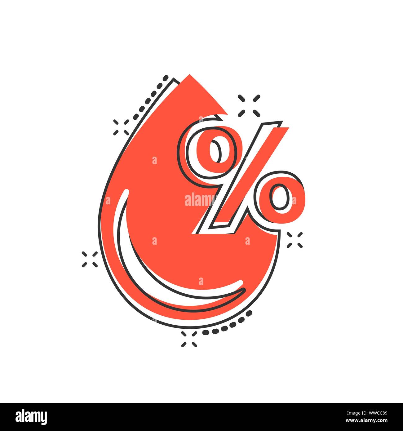 Luftfeuchtigkeit Symbol im Comic-stil. Klima vektor Cartoon Illustration auf weißem Hintergrund isoliert. Temperatur Prognose Geschäftskonzept splash Wirkung. Stock Vektor