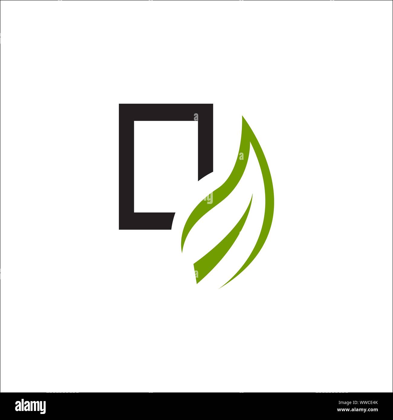 Green box Logo vektor design für organische Nahrung und Getränk und natürliche Produkte Stock Vektor