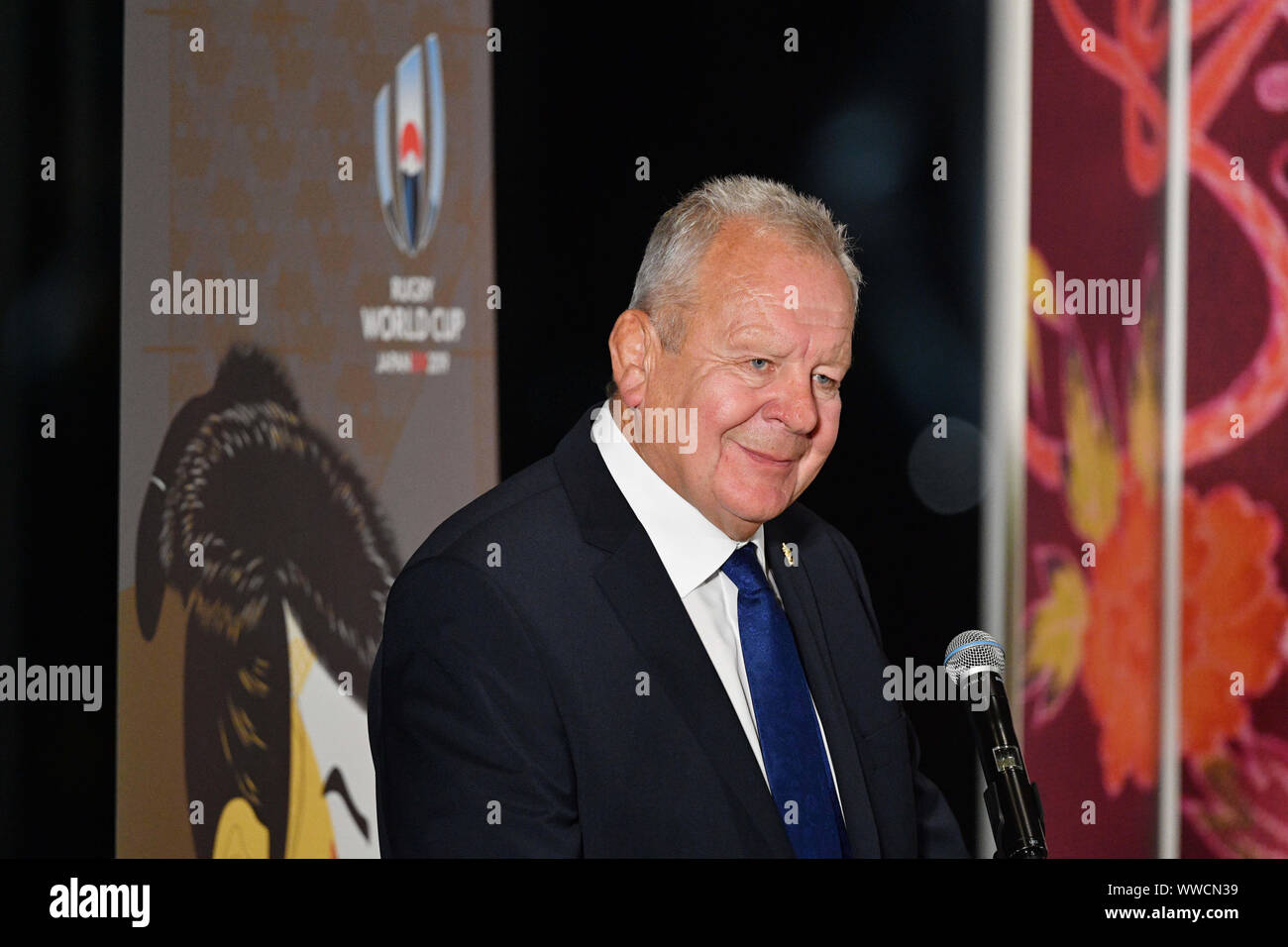 Tokio, Japan. Credit: MATSUO. 13 Sep, 2019. Bill Beaumont Rugby: Rugby World Cup 2019 Begrüßungszeremonie für Japan in Tokio, Japan. Credit: MATSUO. K/LBA SPORT/Alamy leben Nachrichten Stockfoto