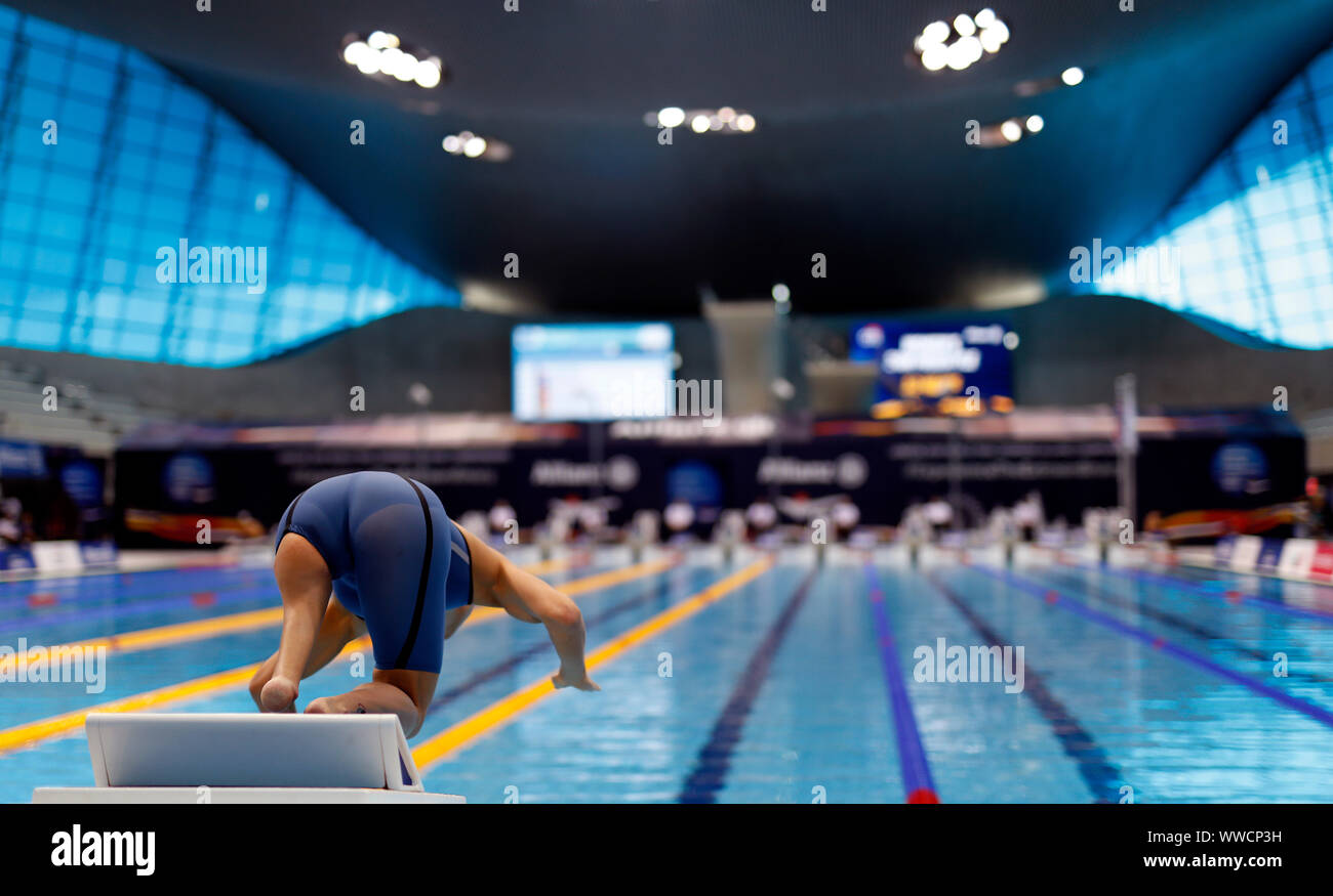 Die spanische Nuria Marques Soto während 50 m der Frauen Freestyle S9 Heat 2 am Tag sieben der Welt Para Schwimmen Allianz Meisterschaften an der London Aquatic Centre, London. Stockfoto