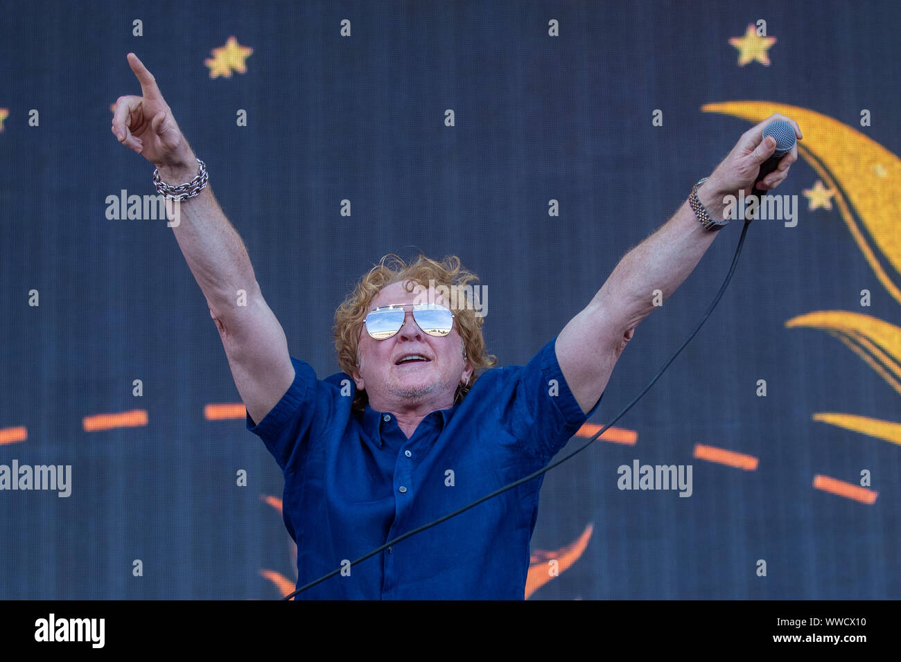 London, Großbritannien. 15. Sep 2019. Mick Hucknall der Sänger von Simply Red führt live bei Radio 2 Live im Hyde Park Jason Richardson/Alamy leben Nachrichten Stockfoto