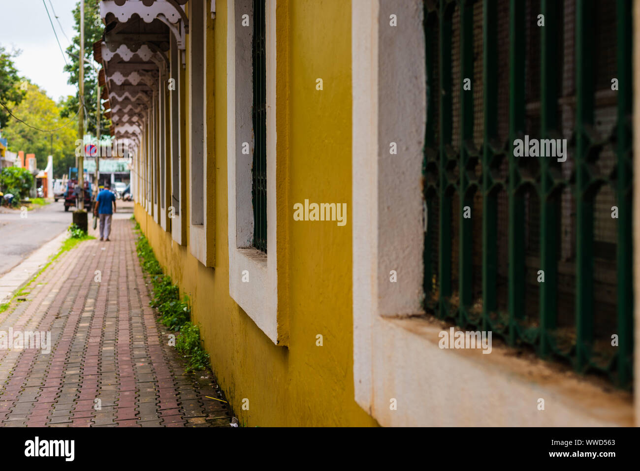 Panjim, Goa/Indien - 15. August 2019: Gebäude und kommerziellen Einrichtungen in Panjim die Hauptstadt von Goa Stockfoto