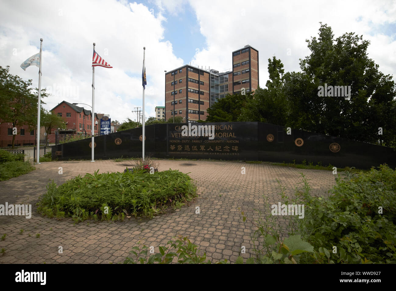 Die chinesisch-amerikanische Veterans Memorial in Chinatown Chicago Illinois USA Stockfoto