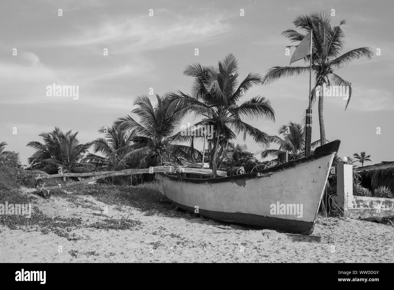 Sernabatim Strand, Goa/Indien-Nov 4 2018: Strand Hütten und Entspannung Zonen am Sernabatim Strand in Goa, Indien Stockfoto