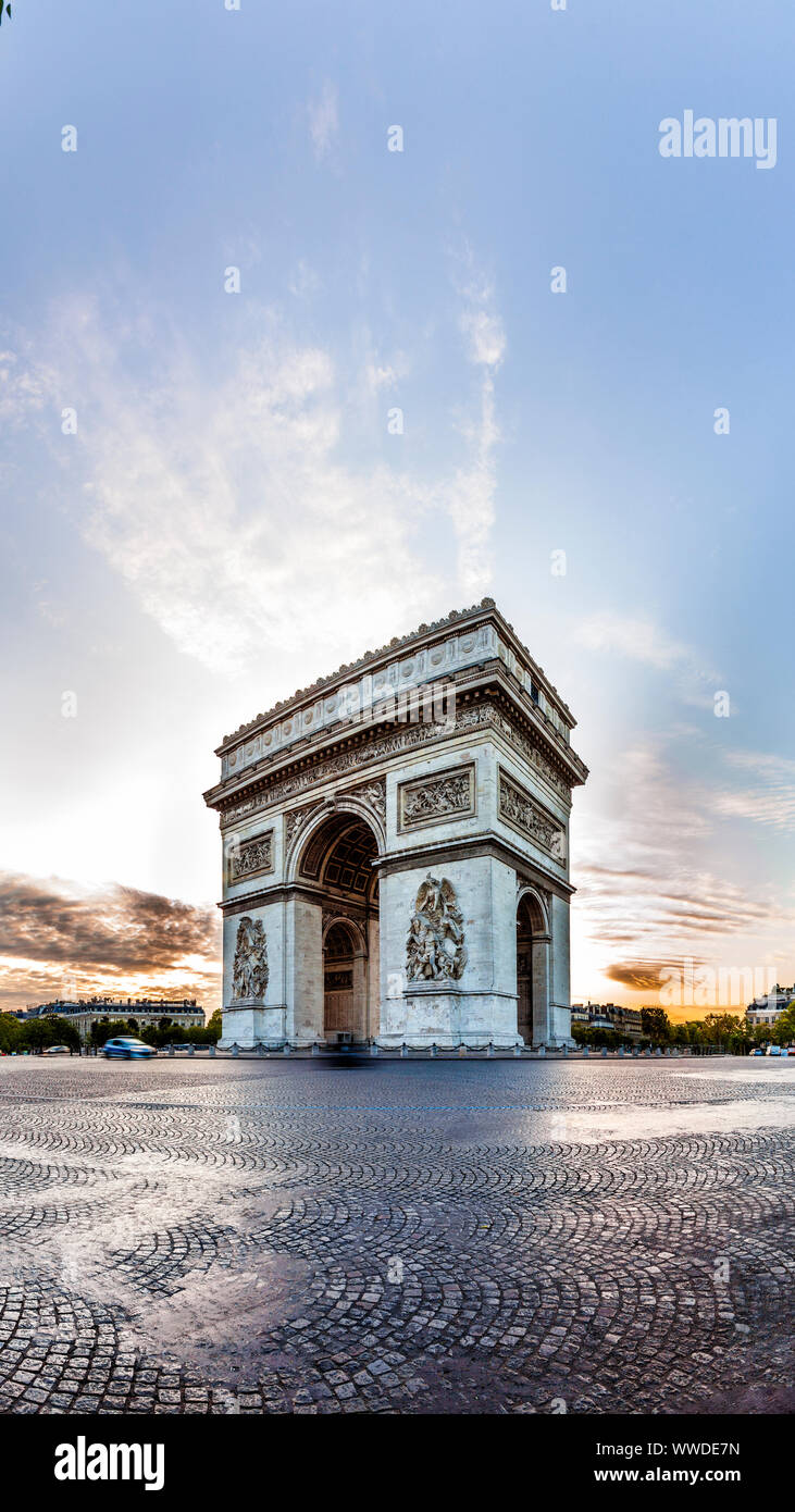 Paris Triumphbogen der Arc de Triomphe de l'Etoile, Frankreich Stockfoto