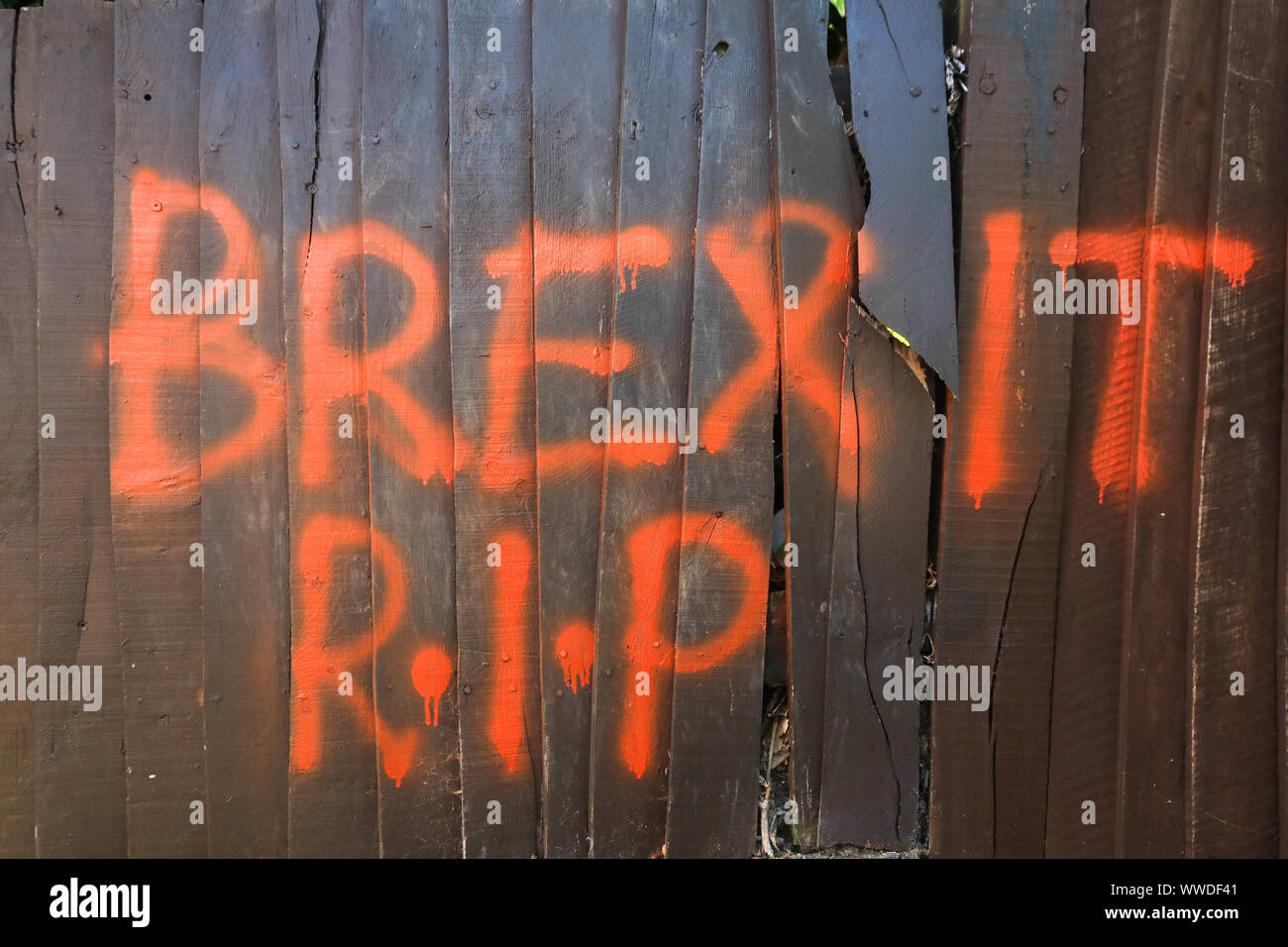 London, Großbritannien. 15 Sep, 2019. R.I.P Brexit graffiti in London, UK. Credit: Amer Ghazzal/SOPA Images/ZUMA Draht/Alamy leben Nachrichten Stockfoto