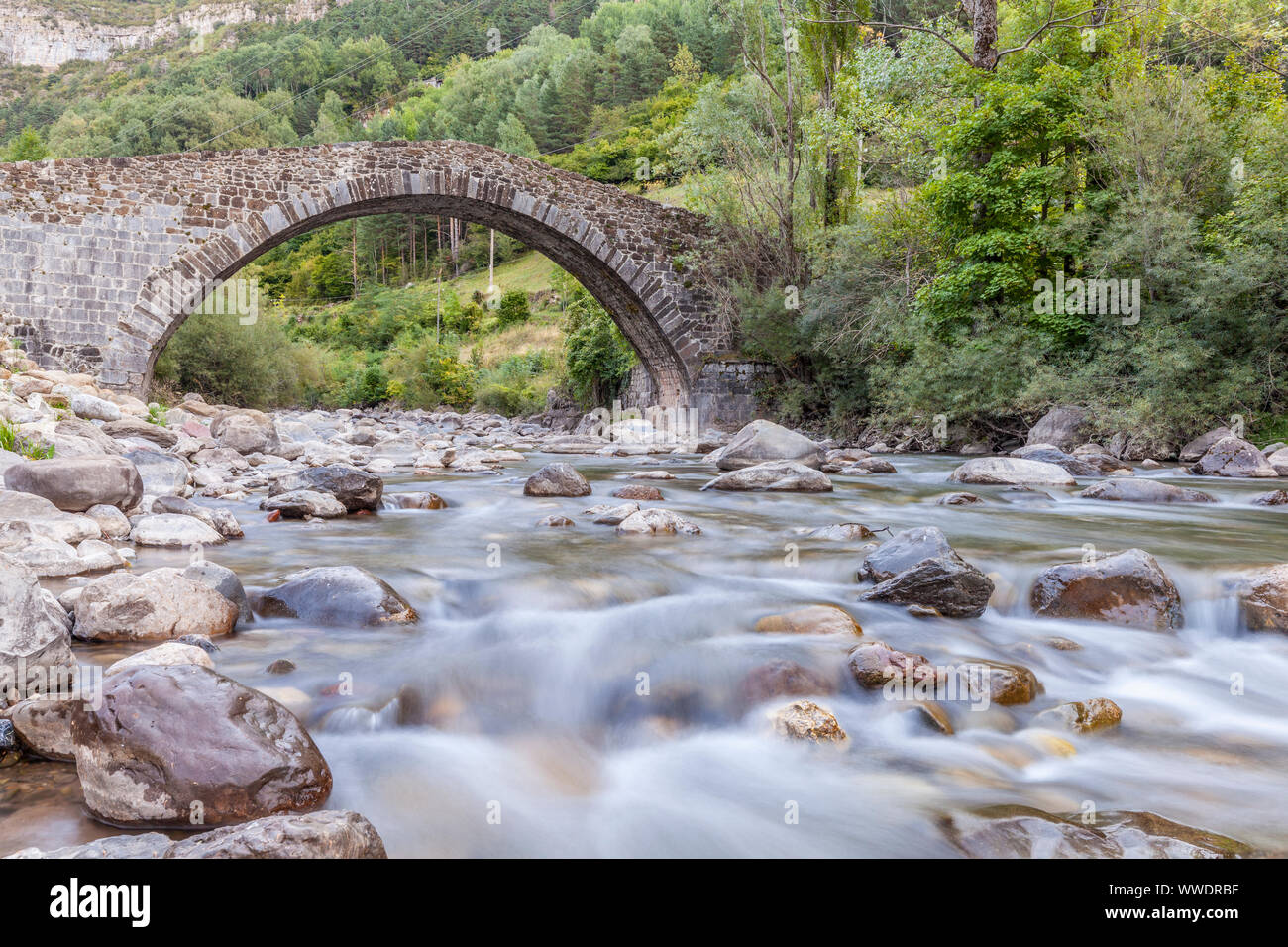 Pont Nou oder Pilgrim's Bridge in Zaragoza, Huesca, Spanien Stockfoto