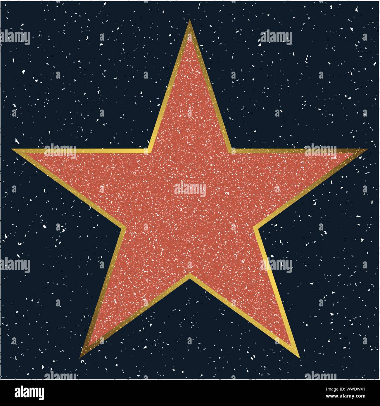 Hollywood Walk of Fame star leere Vorlage auf transparentem Hintergrund, Zeichen der persönlichen Leistung Stock Vektor
