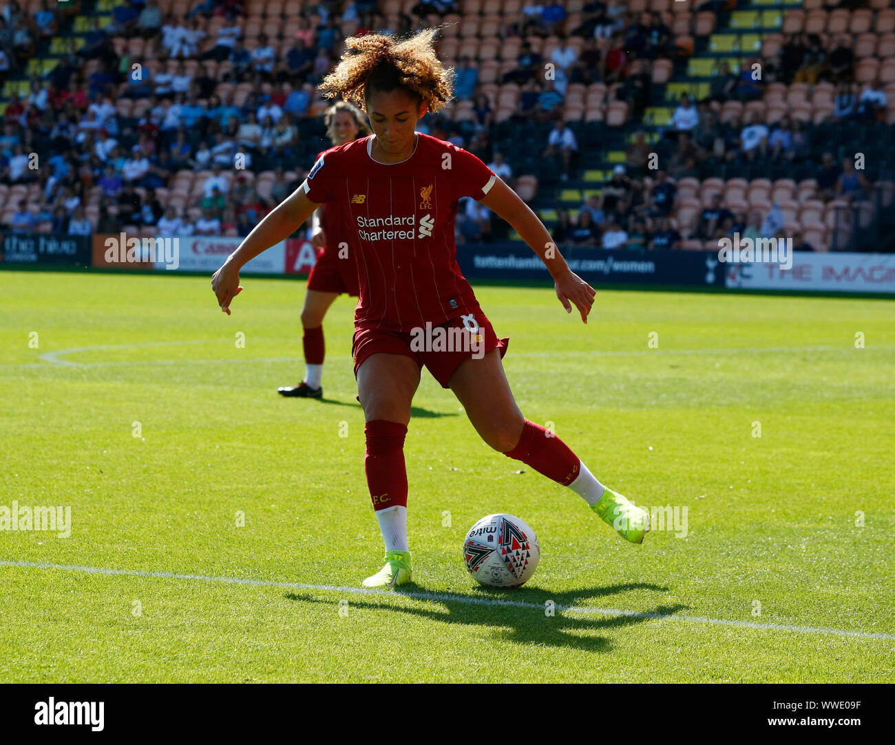 London, Inited Königreich. 15 Sep, 2019. LONDON, VEREINIGTES KÖNIGREICH 15. SEPTEMBER. Jade Bailey von Liverpool Frauen während Barclays FA Women's Super League zwischen den Tottenham Hotspur und Liverpool an der Hive Stadion, London, Großbritannien, am 15. September 2019 Quelle: Aktion Foto Sport/Alamy leben Nachrichten Stockfoto