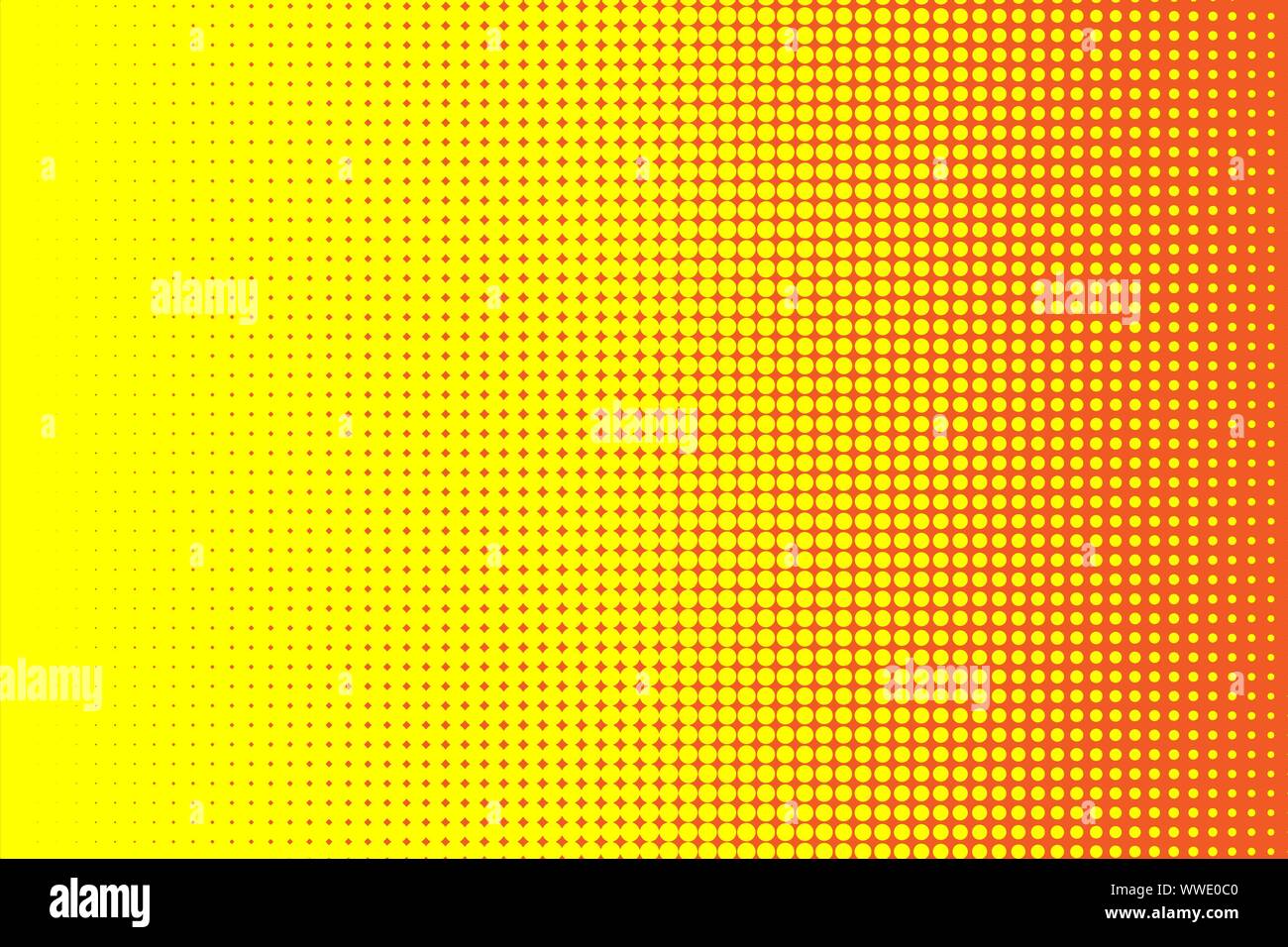 Abstract vector Comics Pop-Art Stil Vorlage, Gelb und Rot halftone Hintergrund Stock Vektor