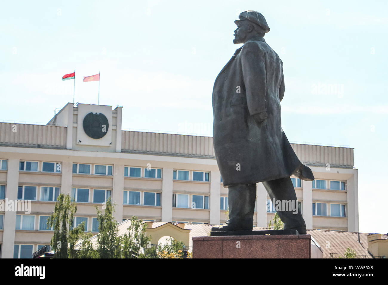 (Lenin, Wladimir Iljitsch Uljanov) Denkmal in Grodno, Weißrussland am 30. August 2019 © Michal Fludra/Alamy Live Nachrichten gesehen ist Stockfoto