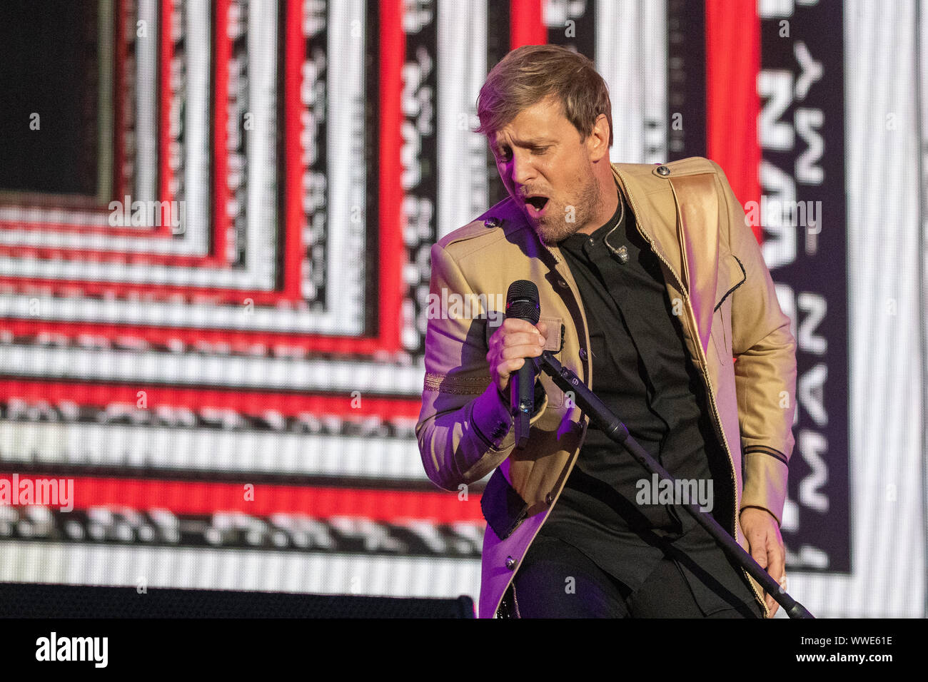 London, Großbritannien. 15. Sep 2019. Kian Egan von Westlife bei Radio 2 Live im Hyde Park Kian Egan Jason Richardson/Alamy leben Nachrichten Stockfoto