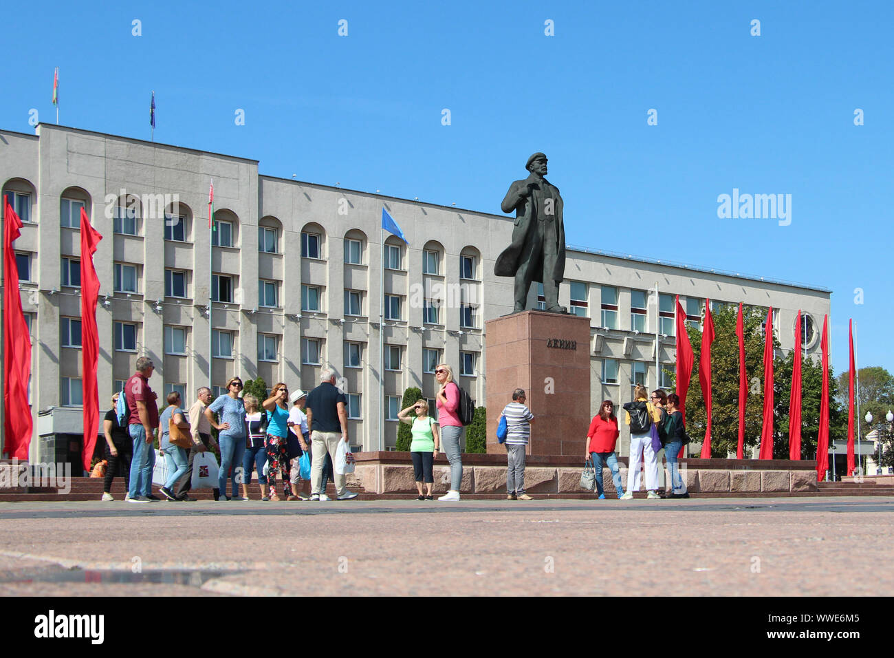 (Lenin, Wladimir Iljitsch Uljanov) Denkmal in Grodno, Weißrussland am 30. August 2019 © Michal Fludra/Alamy Live Nachrichten gesehen ist Stockfoto