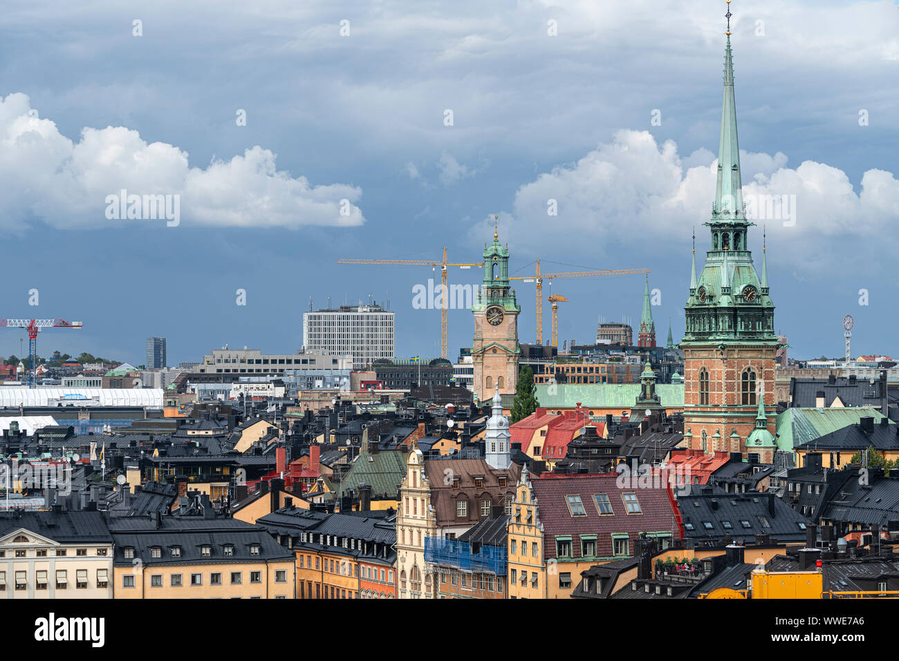 Stockholm, Schweden. September 2019. Der Blick auf die Dächer der Stadt Stockfoto