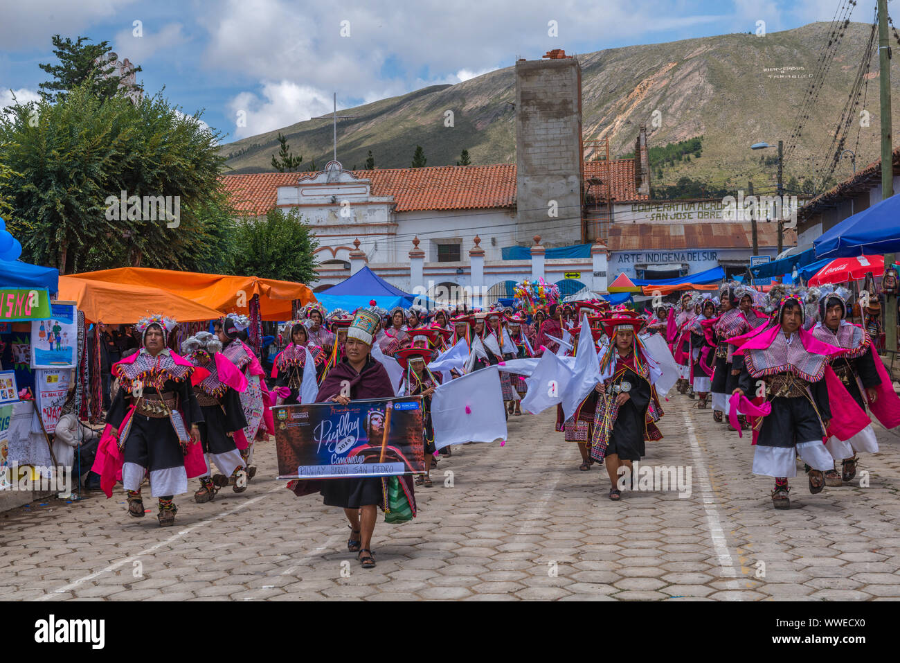 Karneval im März, feiern die Schlacht von Jumbati 1816, die bolivianischen Unabhängigkeit von Spanien, Tarabuco, Sucre, Bolivien Stockfoto